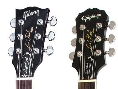 Gibson vs Epiphone headstock differences